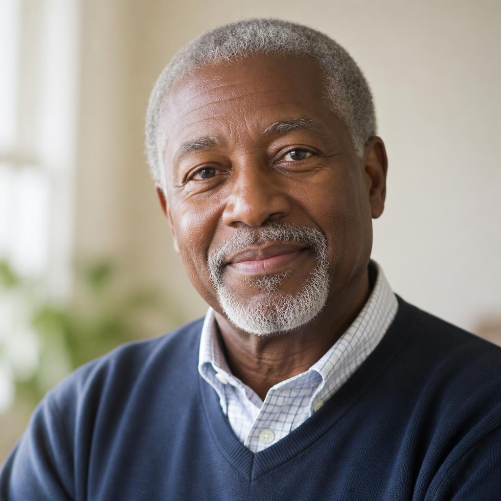 Elderly Black man considering cataract surgery with glaucoma